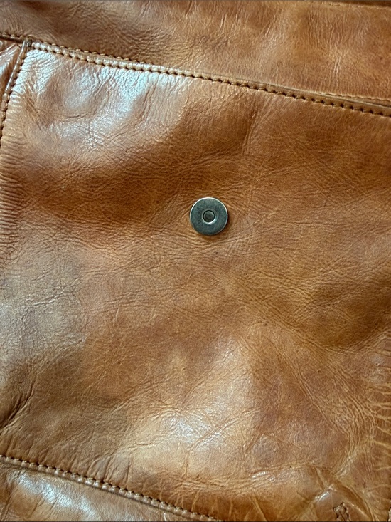 Vilenca Holland Leather Woven Flap Backpack - Cognac main image 4